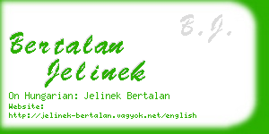 bertalan jelinek business card